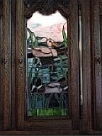 Kitchen-door with stained-glass window